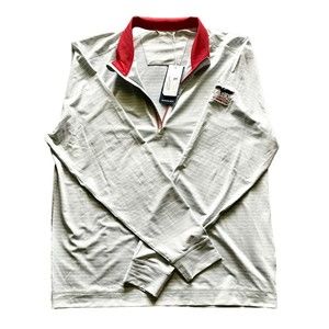 Cutter & Buck Men’s DryTec Long Sleeve 1/4‎ Zip Golf Pullover Size Med Gray/Red